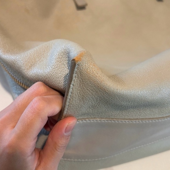 Chloe Light Gray Leather Tote - Picture 12 of 14